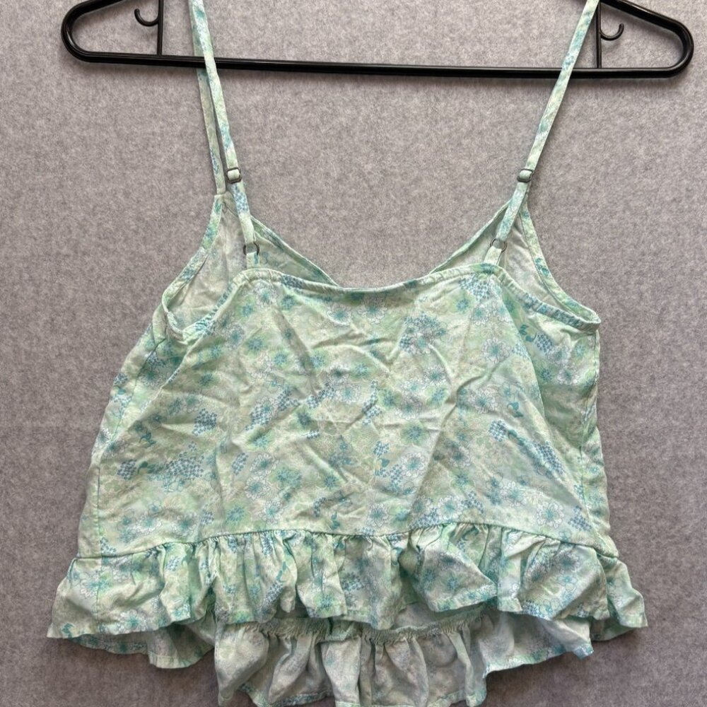 Abound Light Blue Blue Floral Spaghetti Strap Tank Top